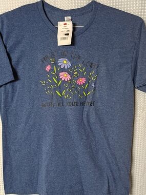 Blue Kids' Floral Faith T-Shirt